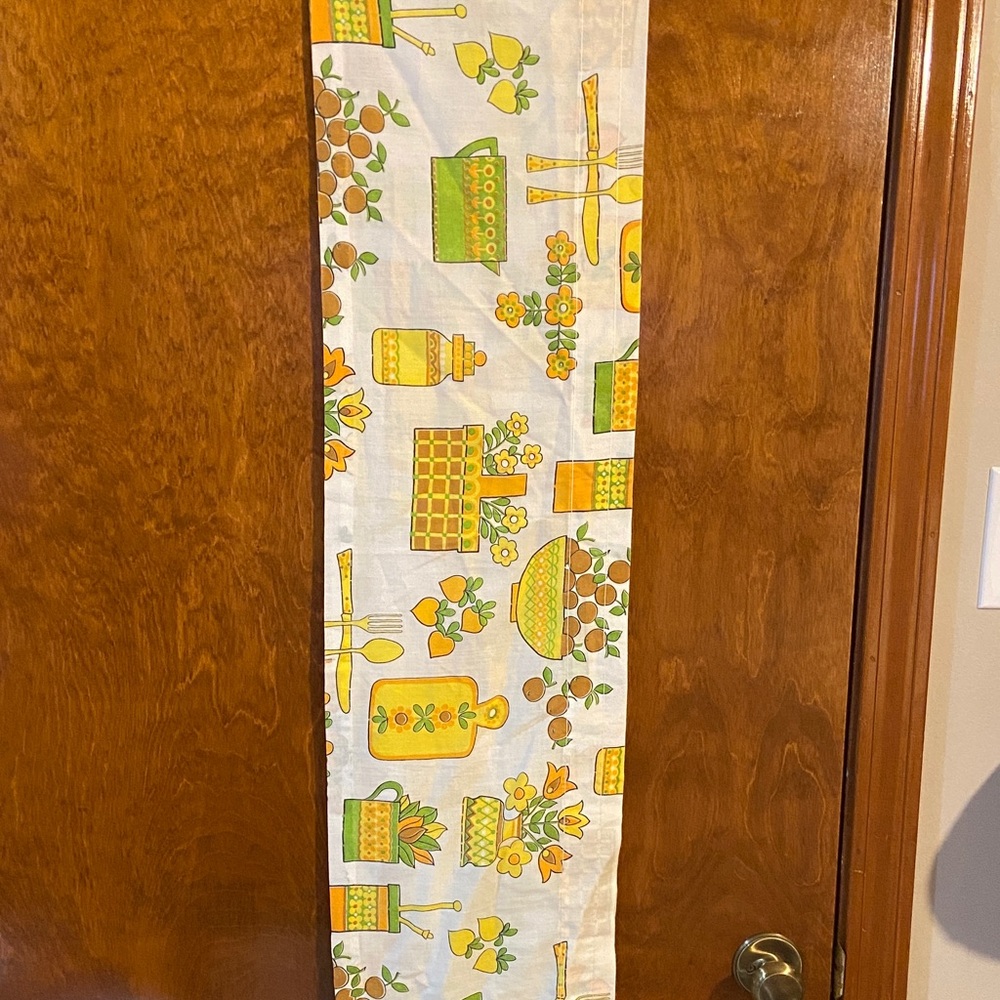 Yellow & Green Vintage Kitchen curtain valance